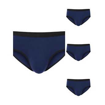 4 Packs Men's Elastic Waist Solid Color Stretch Breathable Lightweight Underwear Briefs