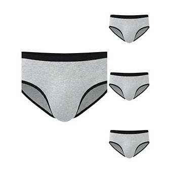 4 Packs Men's Elastic Waist Solid Color Stretch Breathable Lightweight Underwear Briefs