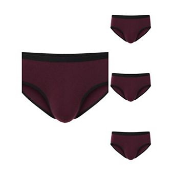 4 Packs Men's Elastic Waist Solid Color Stretch Breathable Lightweight Underwear Briefs