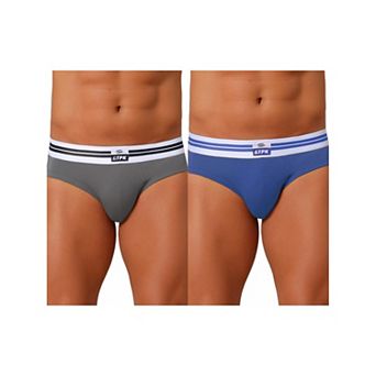 2 Packs Men's Triangle Underwear Striped Waistband Mid Waist Soft Breathable Briefs
