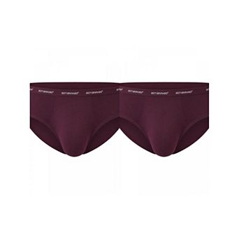 2 Packs Men's Triangle Underwear Mid Waist Breathable Soft Comfort Daily Briefs