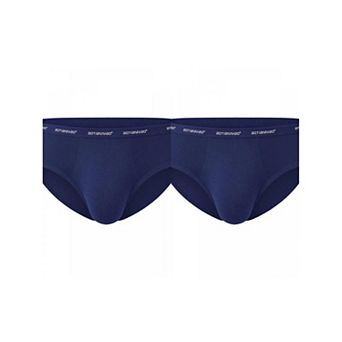 2 Packs Men's Triangle Underwear Mid Waist Breathable Soft Comfort Daily Briefs