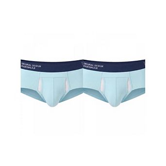 2 Packs Men's Solid Color Stretch Waistband Soft Comfortable Breathable Boxer Briefs