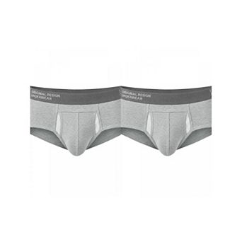 2 Packs Men's Solid Color Stretch Waistband Soft Comfortable Breathable Boxer Briefs