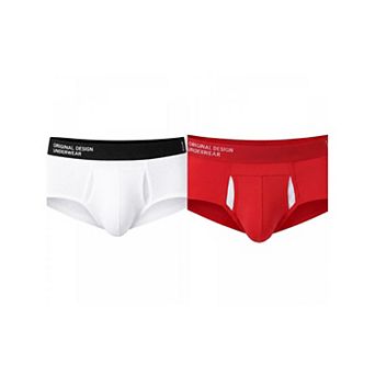 2 Packs Men's Solid Color Stretch Waistband Soft Comfortable Breathable Boxer Briefs