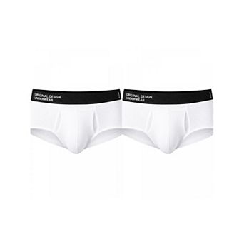 2 Packs Men's Solid Color Stretch Waistband Soft Comfortable Breathable Boxer Briefs