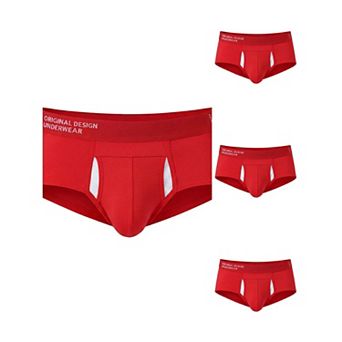 4 Packs Men's Solid Color Stretch Waistband Soft Comfortable Breathable Boxer Briefs