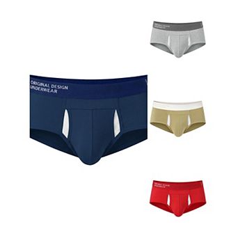 4 Packs Men's Solid Color Stretch Waistband Soft Comfortable Breathable Boxer Briefs