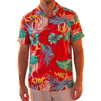 Men's Hawaiian Shirt Short Sleeve Tropical Floral Button Down Casual Summer Beach Shirts