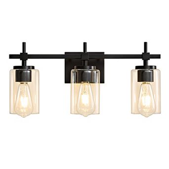 POWLIG 3-Light Vanity Light, 20 inch Modern Bathroom or Bedroom Mirror Light With Glass Shade