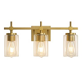 POWLIG 3-Light Vanity Light, 20 inch Modern Bathroom or Bedroom Mirror Light With Glass Shade