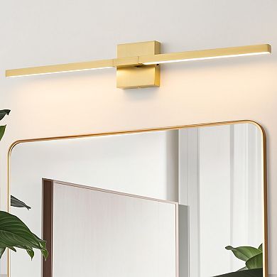 POWLIG 31.5-Inch Modern Black LED Wall Sconce - 24W 5-Color Temperature Dimmable