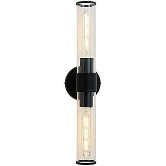POWLIG 19.84" Modern Wall Sconce,2-Light Dimmable Bathroom Vanity Light with Transparent Glass Shade