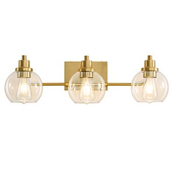 POWLIG Modern Vanity Light - 25" Bathroom and Bedroom Mirror Light with Clear Glass Shade