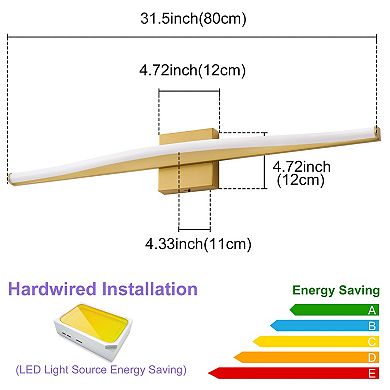 POWLIG 31.5" Modern Wall Sconce - Dimmable LED Light with Adjustable Temperature and Acrylic Shade