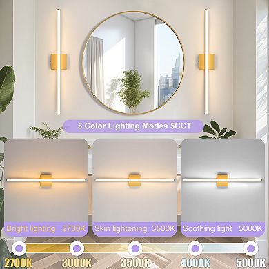 POWLIG 31.5" Modern Wall Sconce - Dimmable LED Light with Adjustable Temperature and Acrylic Shade