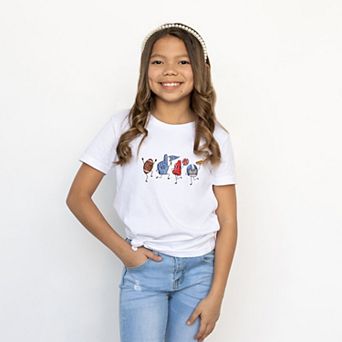 Football Stick Figures - Youth Short Sleeve Graphic T-Shirt