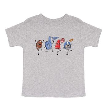 Football Stick Figures - Toddler Short Sleeve Graphic T-Shirt
