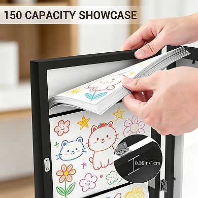 Magnetic Rotate A4 Wooden Picture Frame Set of 3 Multi-Functional Display