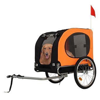 88lbs Collapsible Dog Bike Trailer Heavy Duty Pet Pet Bike Trailer Carrier Cart