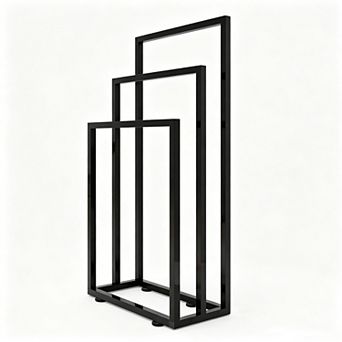 Freestanding Towel Rack, 3 tier Carbon Steel Towel Holder Stand for Bathroom Organization