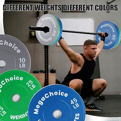2Pcs 2 Inch Color Bumper Plates, 2Pcs 10/15/25/35/45/55 LBS Rubber Weight Plates