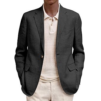 Mens Casual Blazer Slim Fit Black Jacket Lightweight Sport Coat for Business Formal Party
