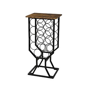 Wine Rack Freestanding Floor, 12 Bottles Display Wine Storage Cabinet with 4 Removable Casters