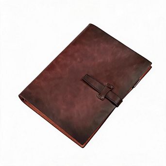 A5 Reusable Vintage Leather Notebook- Refillable Leather Binder Journal