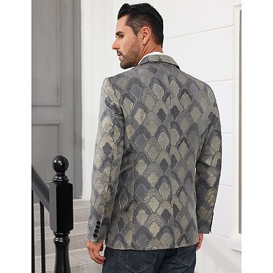 Men's Shawl Lapel One-Button Blazer, Long Sleeve Open Front Suit Jacket