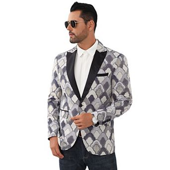 Mens Shawl Lapel Single-Breasted Blazer, Long Sleeve Casual Suit Jacket