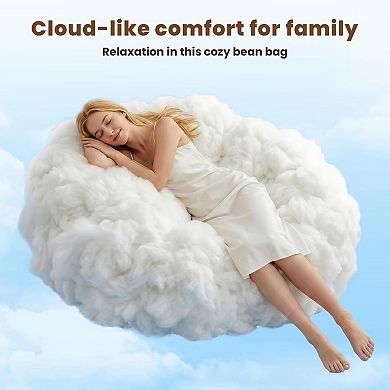 Flannel Memory Foam Bean Bag Couch with Removable Washable Cover for Adults Teens