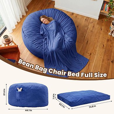 Flannel Memory Foam Bean Bag Couch with Removable Washable Cover for Adults Teens