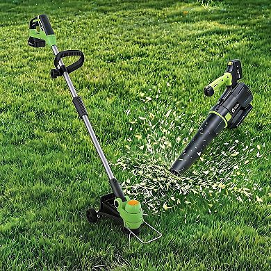 12" 2-in-1 Cordless String Trimmer & Leaf Blower Combo, Battery Powered Lightweight Weed Wacker