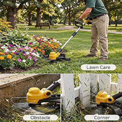 12" Cordless 2-in-1 String Trimmer & Leaf Blower Combo, Battery Operated Lightweight Weed Eater