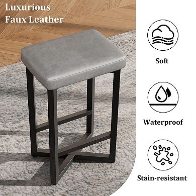 Modern Backless Counter Height Bar Stools Set of 4