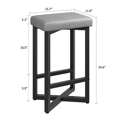 Modern Backless Counter Height Bar Stools Set of 4