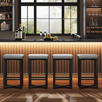 Modern Backless Counter Height Bar Stools Set of 4