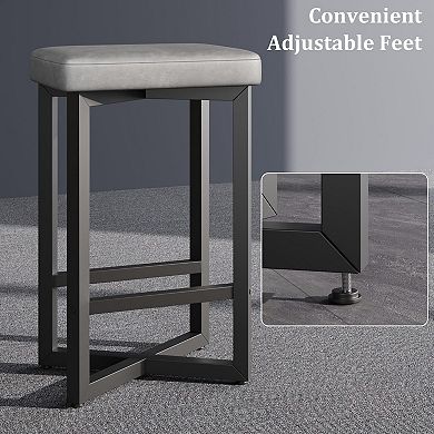 Modern Backless Counter Height Bar Stools Set of 4