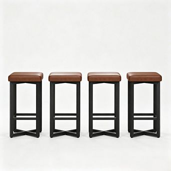 Modern Backless Counter Height Bar Stools Set of 4