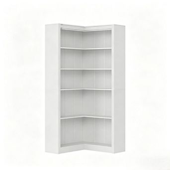 71.8 in Large Corner Bookcase with Anti-Tipping Kit