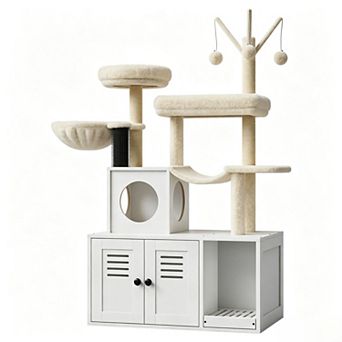 Cat Tree with Litter Box Enclosure