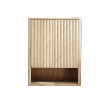 2 Fluted Doors with 5 tier Shoe Cabinet, Freestanding Entryway Storage Cabinet