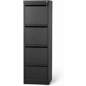 4-Drawer File Cabinet with Lock Metal Storage Cabinet for Home Office, Adjustable Hanging Folders