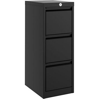 3-Drawer Lockable File Cabinet Metal Storage for Letter/Legal/A4 Smooth Sliding Drawers