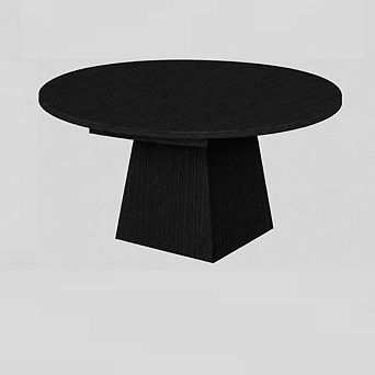 Extendable Oval Dining Table 47"-63" Round Kitchen Table with Thickened Wood Top & Pedestal Base