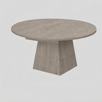 Extendable Oval Dining Table 47"-63" Round Kitchen Table with Thickened Wood Top & Pedestal Base