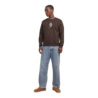 Jack And Jones Mens Embroidered Daisy Sweatshirt