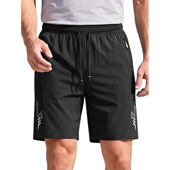 Men's Athletic Shorts Lightweight Quick Dry Running Gym Shorts with Zip Pockets