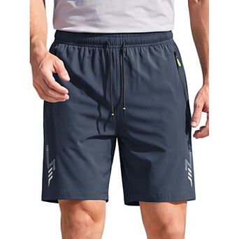 Men's Athletic Shorts Lightweight Quick Dry Running Gym Shorts with Zip Pockets